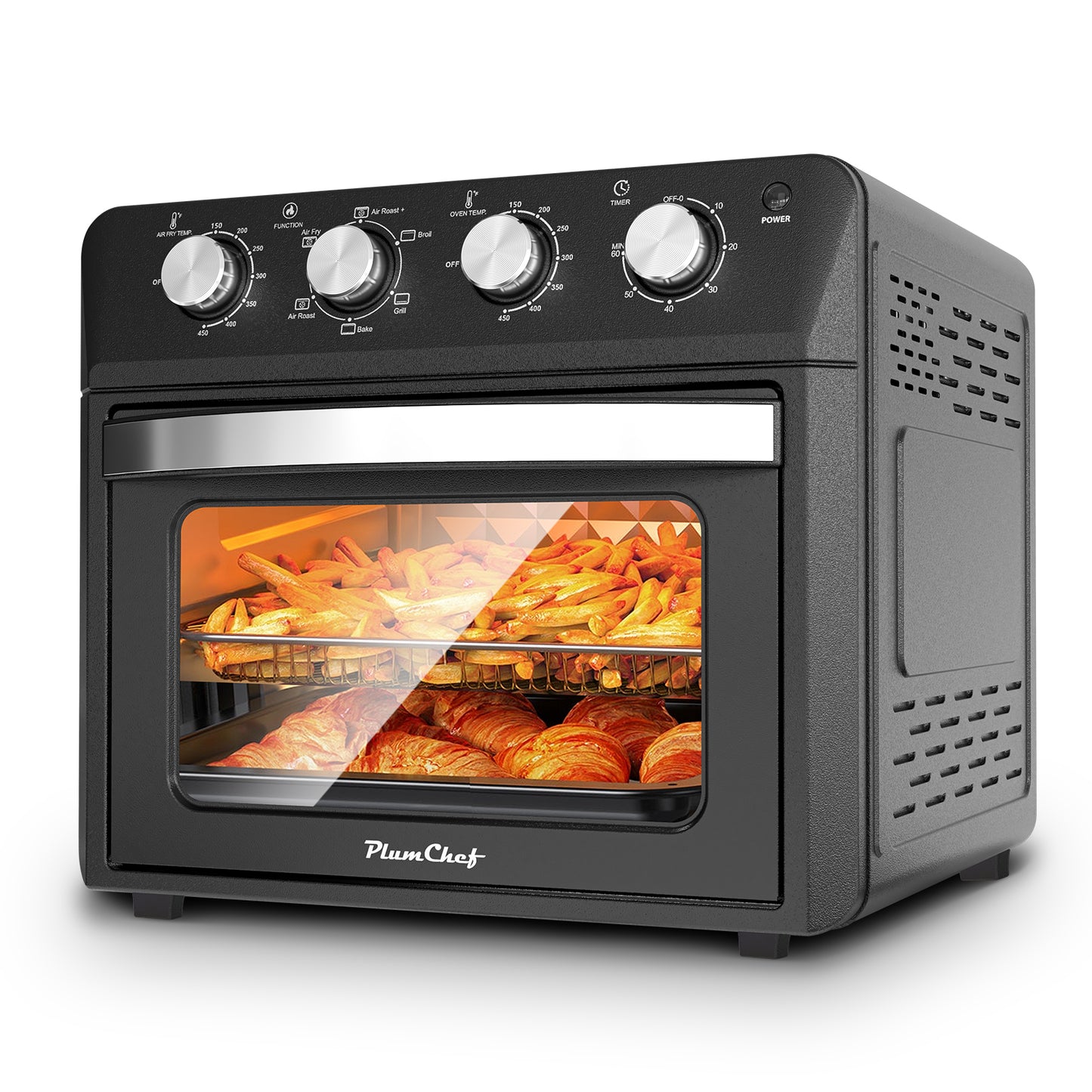 27.5QT 6-in-1 Air Fryer Toaster Oven - Black