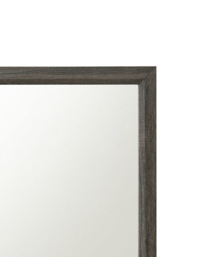 Weathered Gray Finish Mirror - Rectangular Design