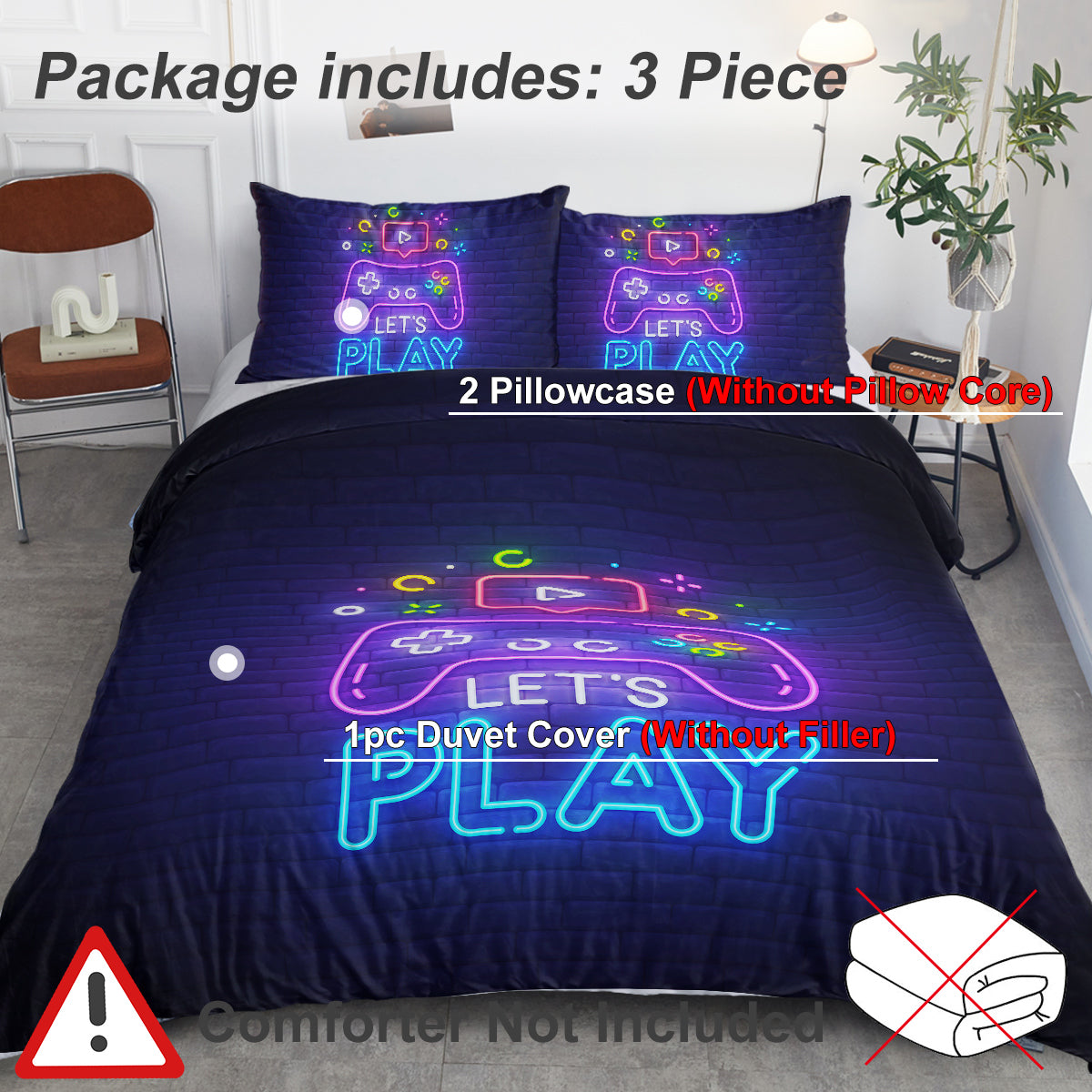 Gaming Duvet Cover Set with Pillow Shams - Multiple Sizes