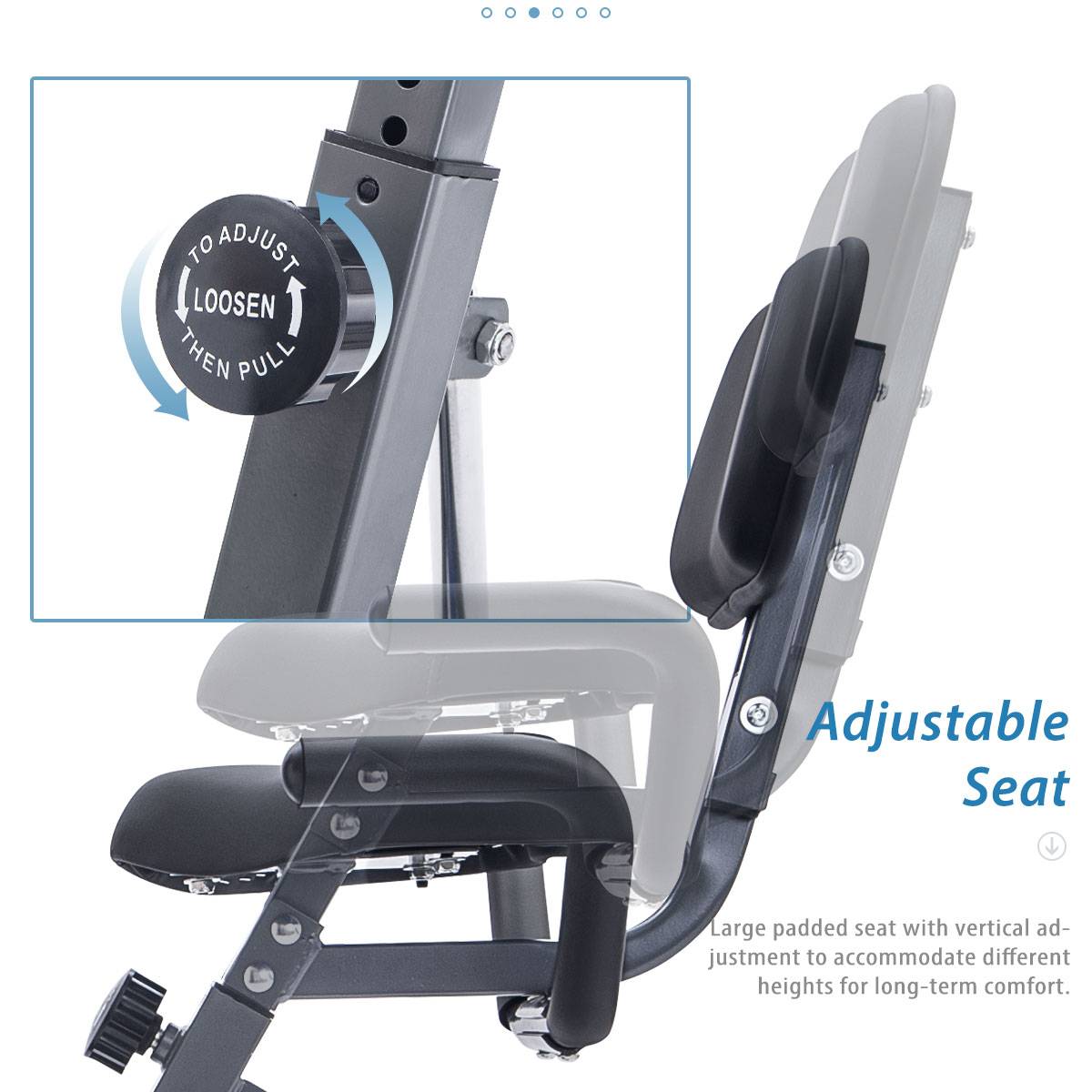 Folding Exercise Bike - Adjustable Resistance, LCD Display, Blue