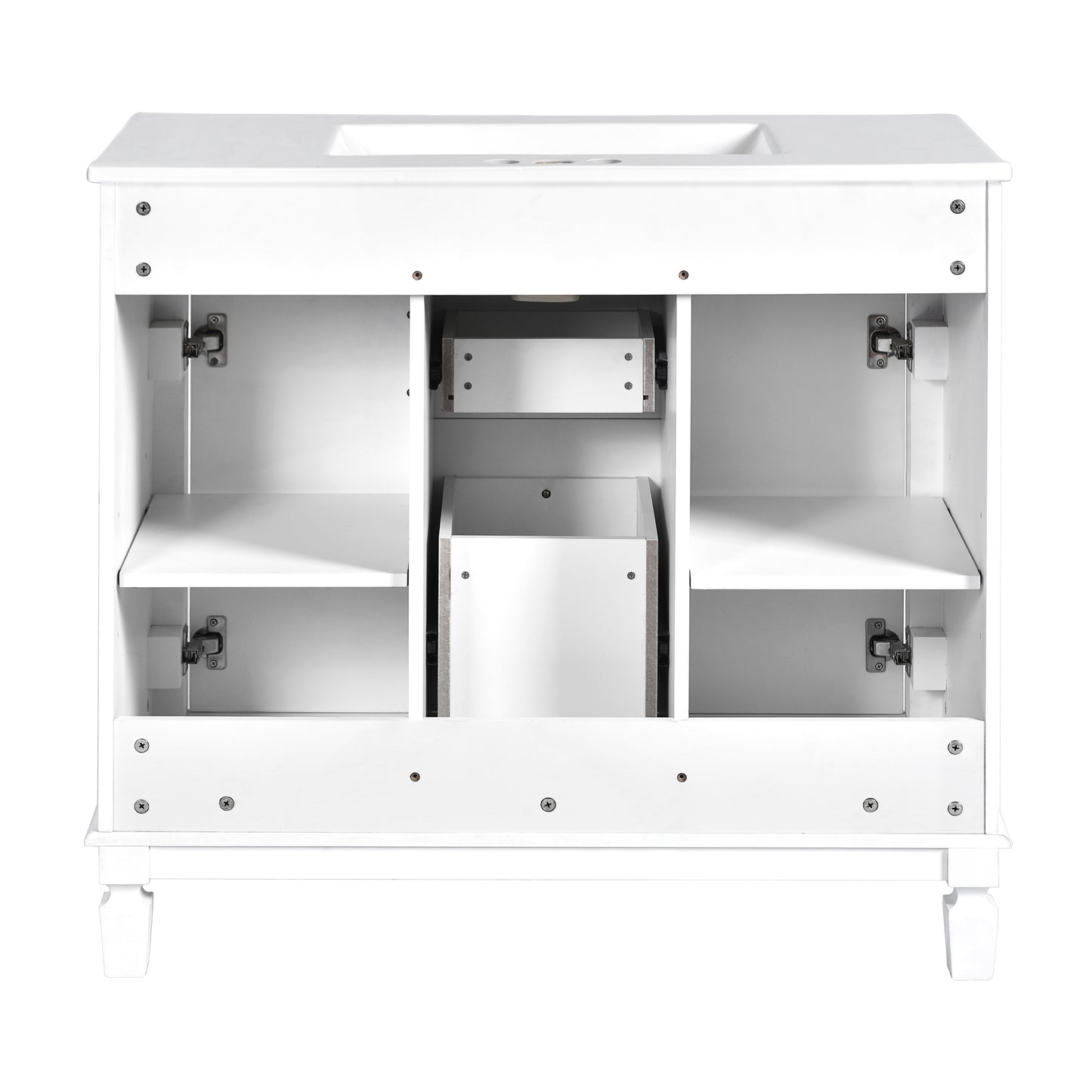 36-Inch Modern Bathroom Vanity with Sink & Storage Cabinet - White