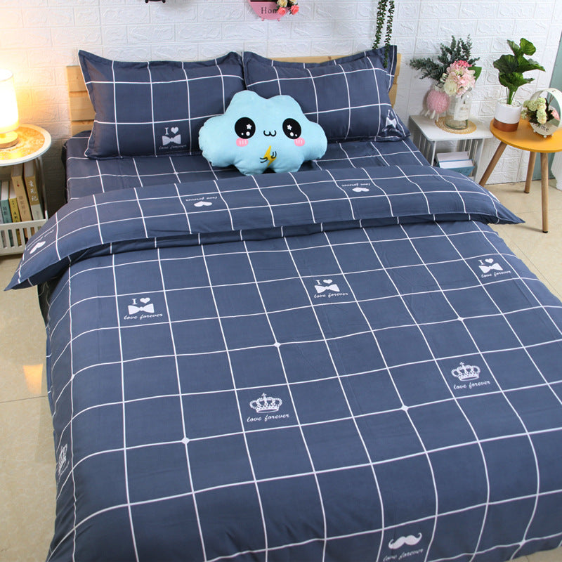 Cotton Quilt Cover Set for Single Bed Summer Dormitory Bedding Home Decor