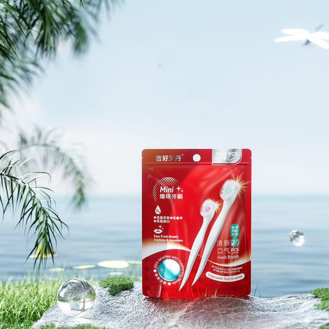 Mini Travel Disposable Toothbrush Set with Multiple Flavors