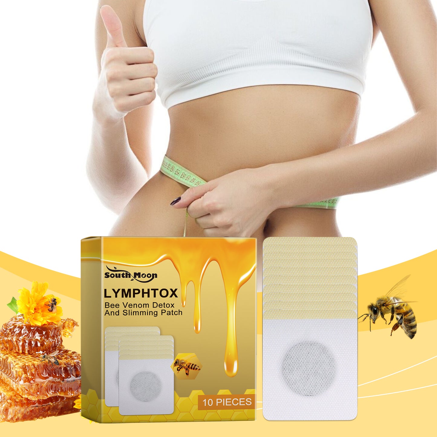Bee Venom Slimming Patch - Herbal Belly Firming & Metabolism Support - 10 Pcs