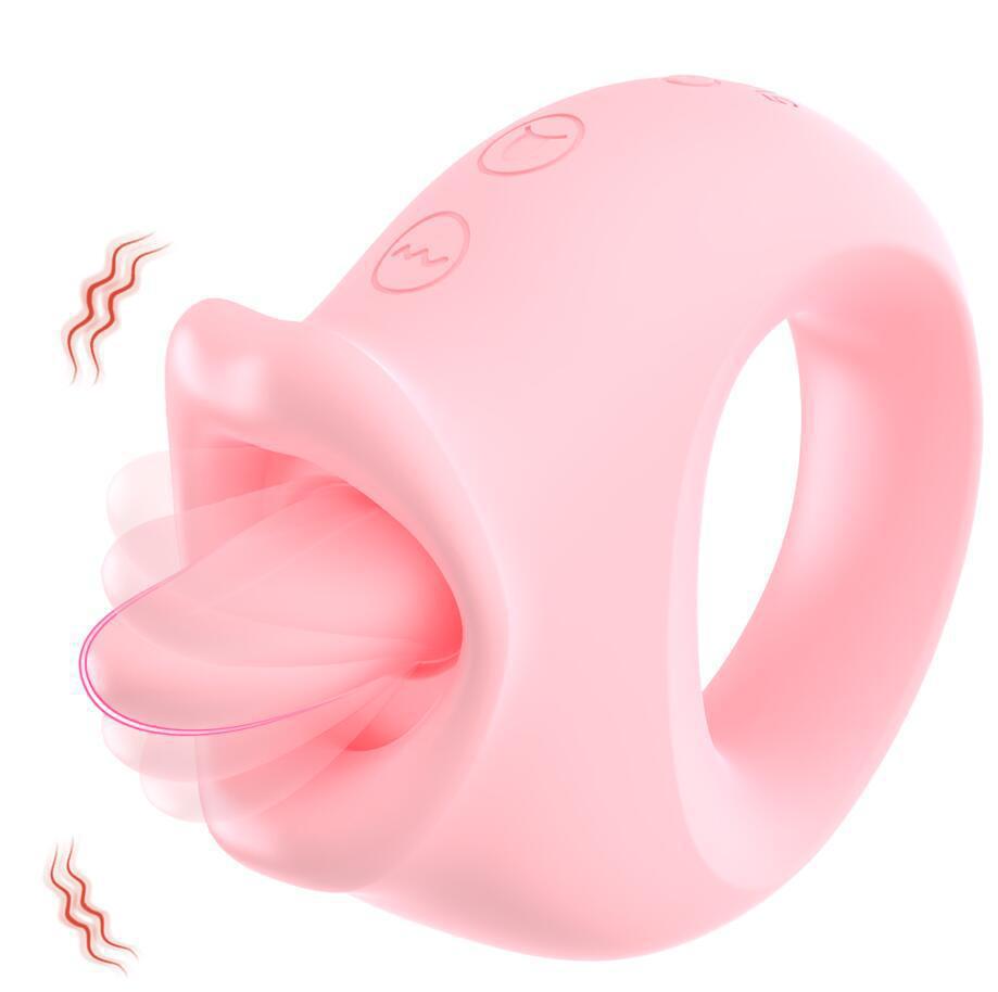 Vibrating Masturbation Device with Red & Pink Silicone - Adult Wellness