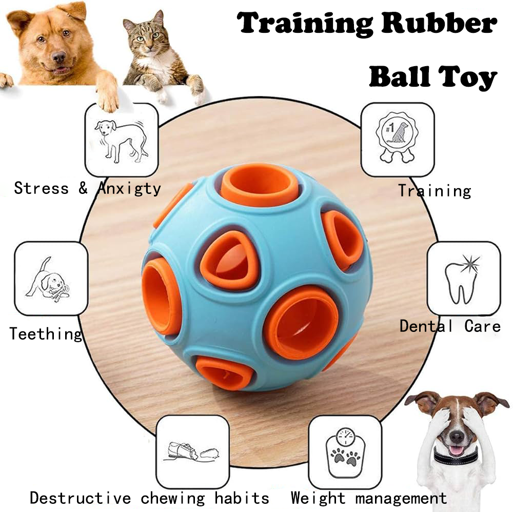 Dog Rubber Ball with Bell Sound 2-Pack - Interactive Pet Chew Toys for Small Dogs