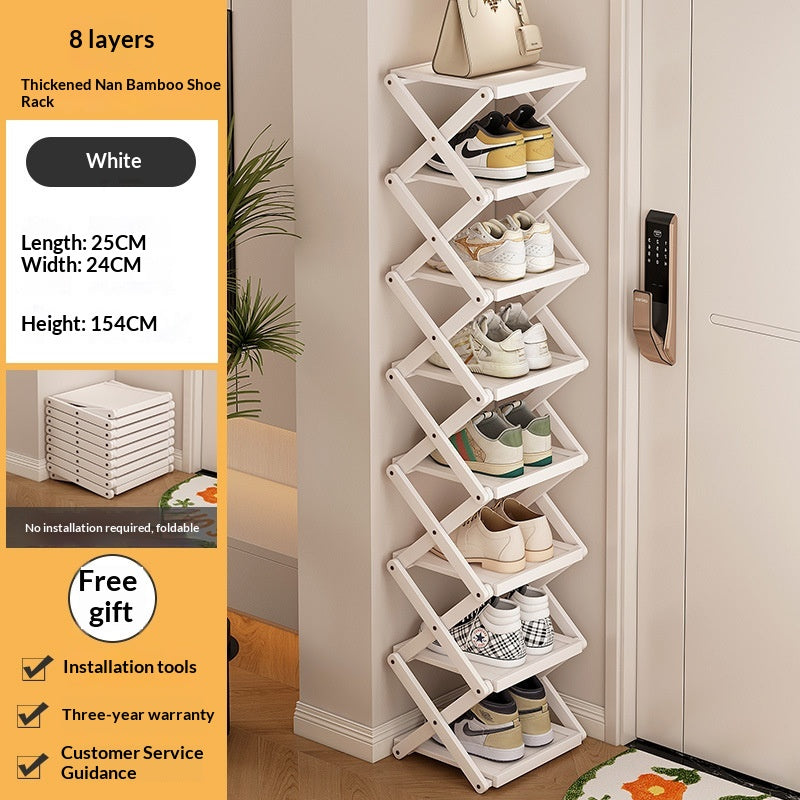 Foldable Shoe Rack for Entryway Space Saving No Assembly Needed