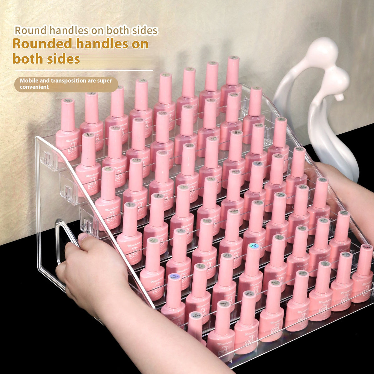 Multi-Layer Acrylic Nail Polish Display Rack - Clear Storage Organizer