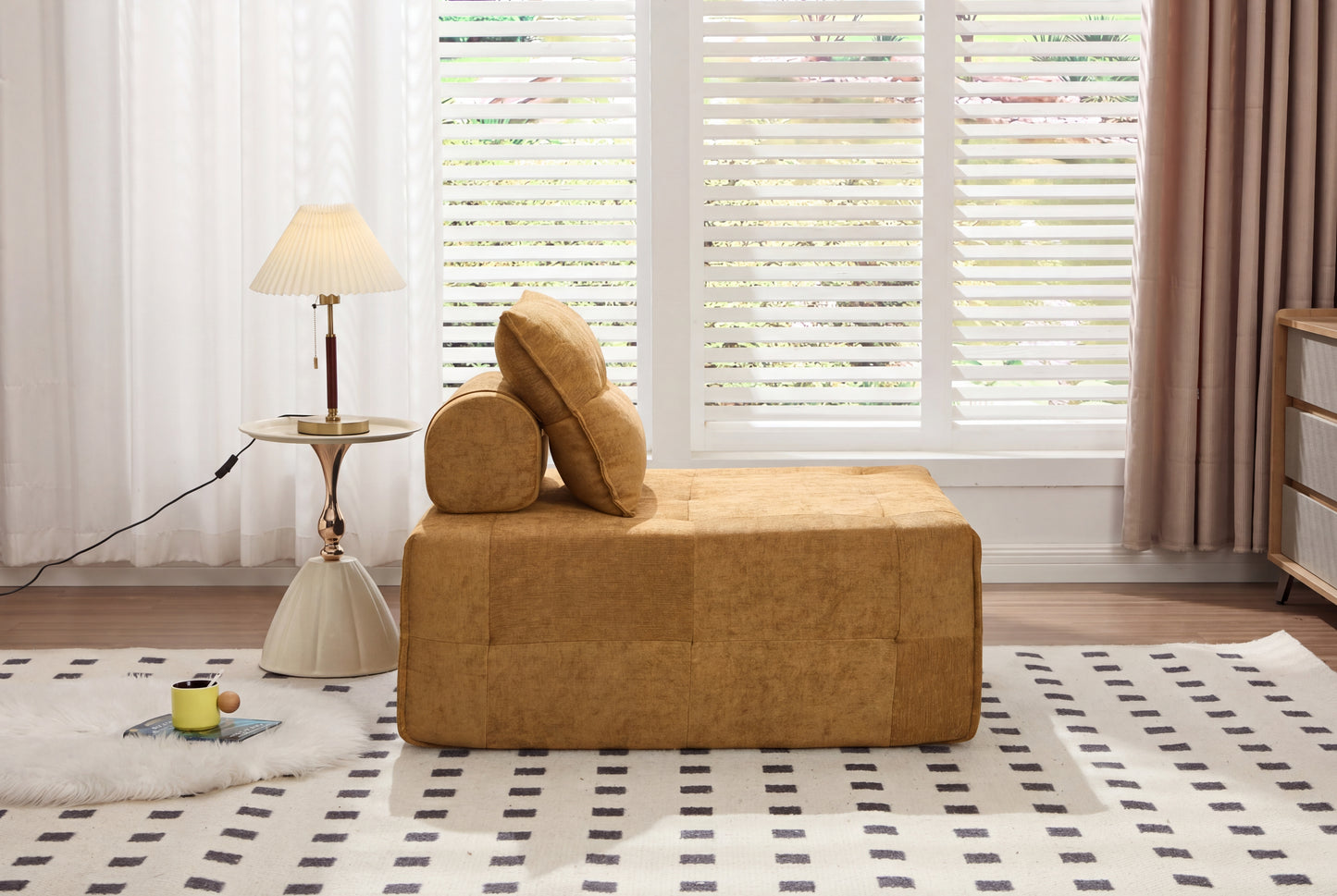 Modular Sectional Sofa with Adjustable Backrest - Yellow