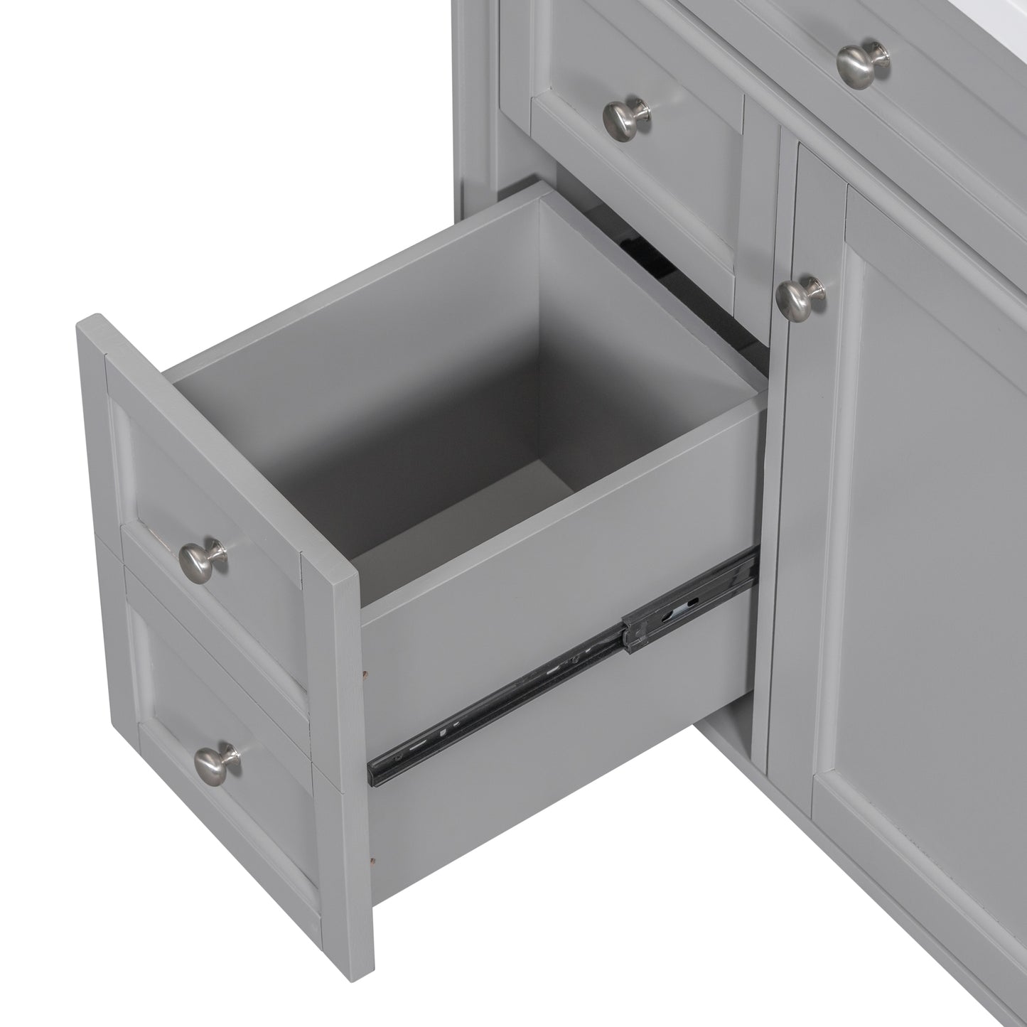 30'' Modern Bathroom Vanity with Sink & 3 Drawers - Grey