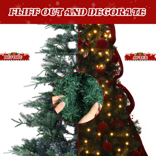 7.5 FT Artificial Christmas Tree with 300 LED Lights & Ornaments