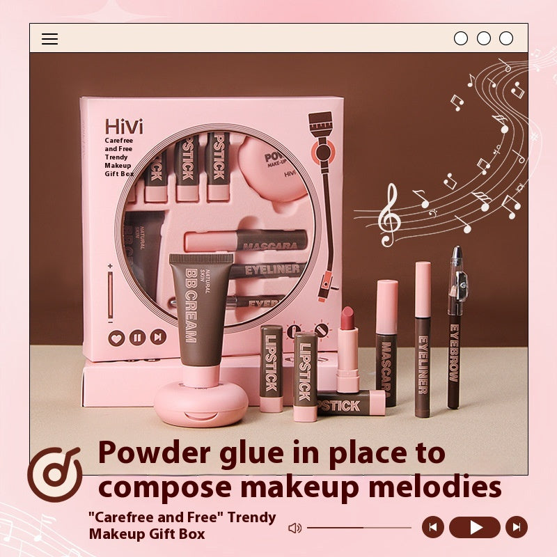 Lipstick Powder Makeup Gift Set for Ladies - Pink, 33.8g, Chic Style