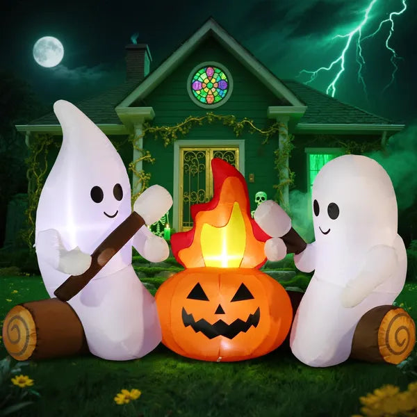 12FT Halloween Inflatable Ghost Decoration with LED Light