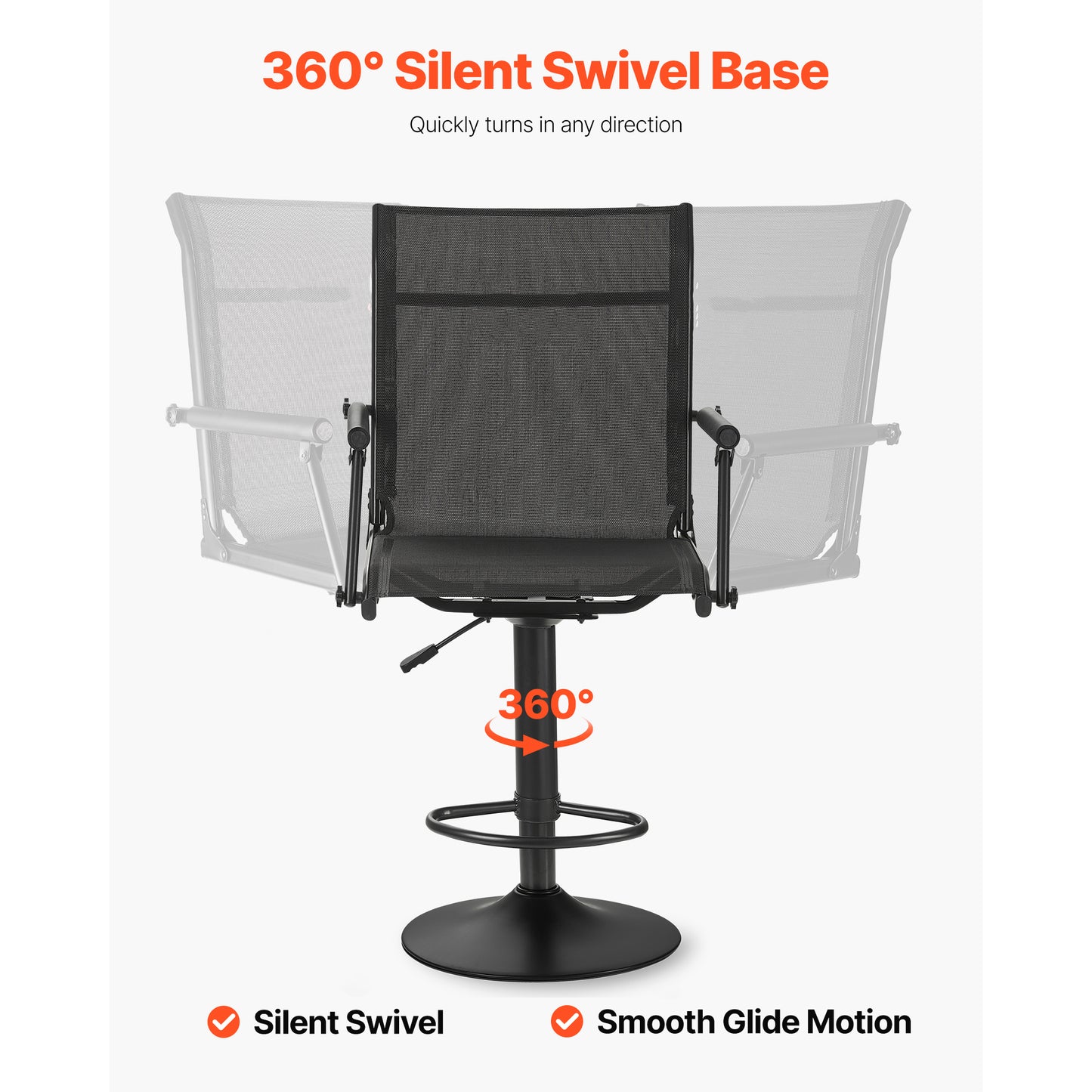 Heavy-Duty Hunting Chair with Swivel, Adjustable Height, Padded Armrests, 300 Lbs Capacity