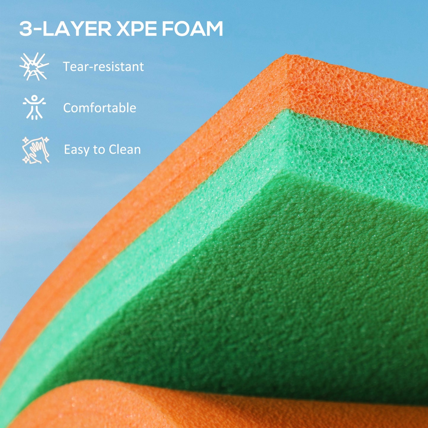 Lily Pad Floating Water Mat for 2 People - 9x6 ft, Orange