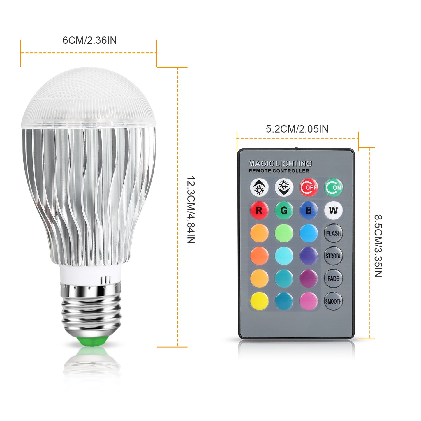 RGB LED Light Bulb E27 9W Color Change Mood Lighting with Remote Control