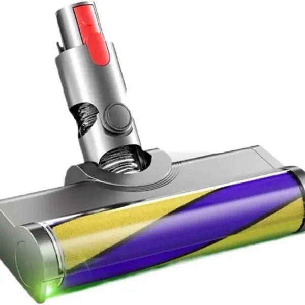 Electric Floor Brush for Dyson V7 V8 V10 V11 Vacuum Cleaners - Soft Fleece Roller, Yellow & Blue