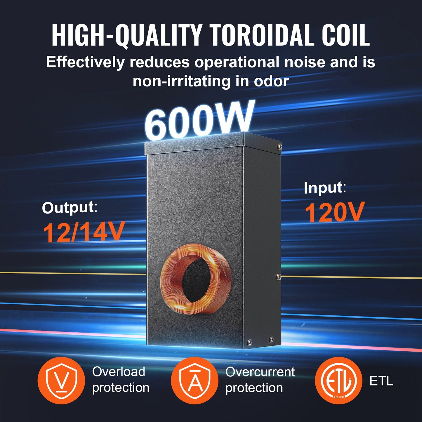 600W Low Voltage Landscape Transformer with Timer & Photocell - Waterproof Outdoor Lighting
