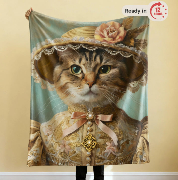 Cute Cat Flannel Digital Print Nap Blanket - All Sizes & Styles