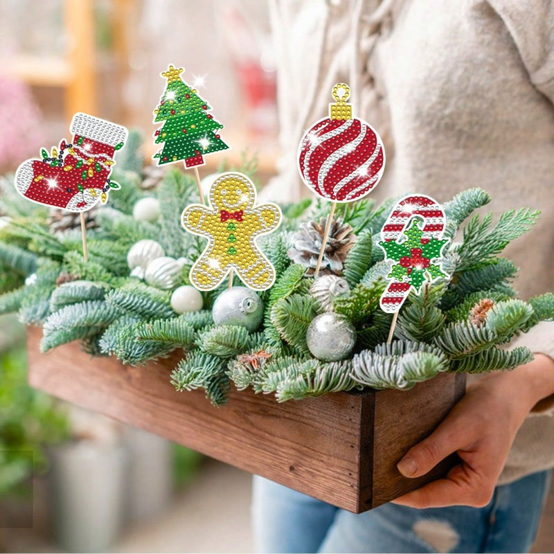 Christmas Diamond Art Kits - 12 Sets for Holiday Garden Decor