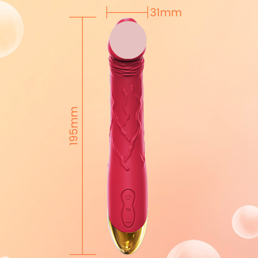 Rechargeable Silicone Massager with Multiple Vibration Modes and Realistic Texture