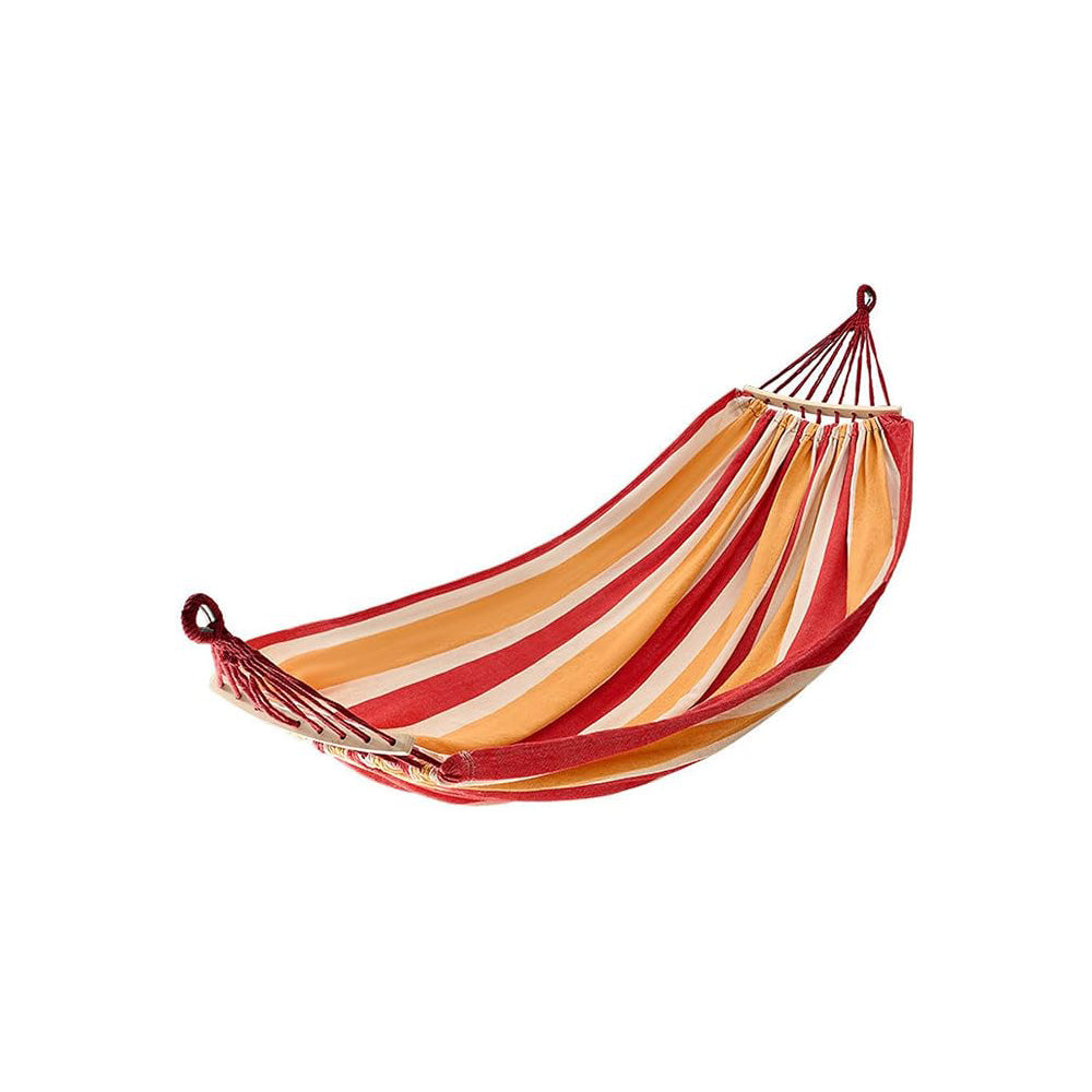 Portable Single Hammock with Wooden Spreader Bar - Max Load 500LBS