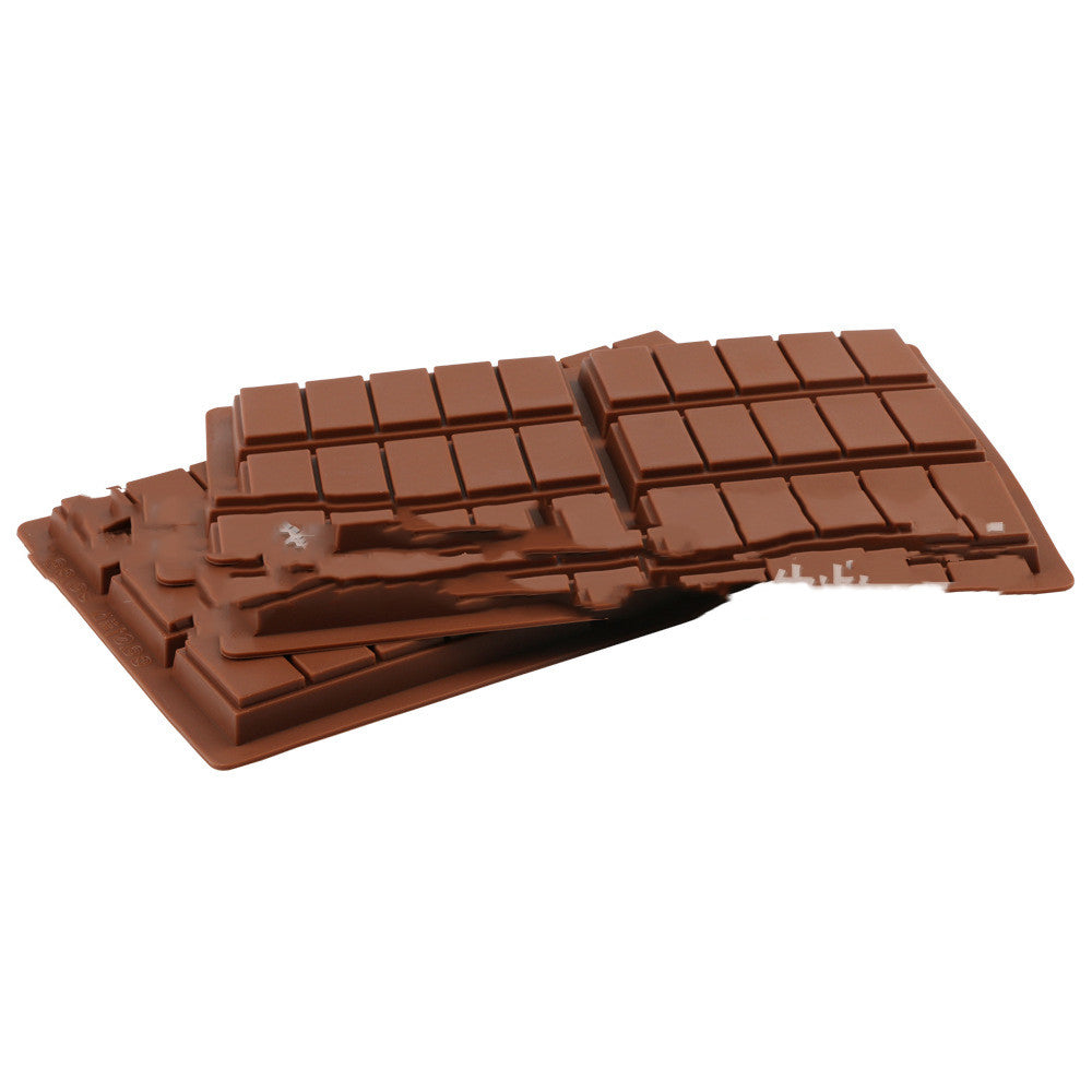 Silicone Chocolate Mold Baking Mold Non-Stick Rectangle Cake Mold - Brown