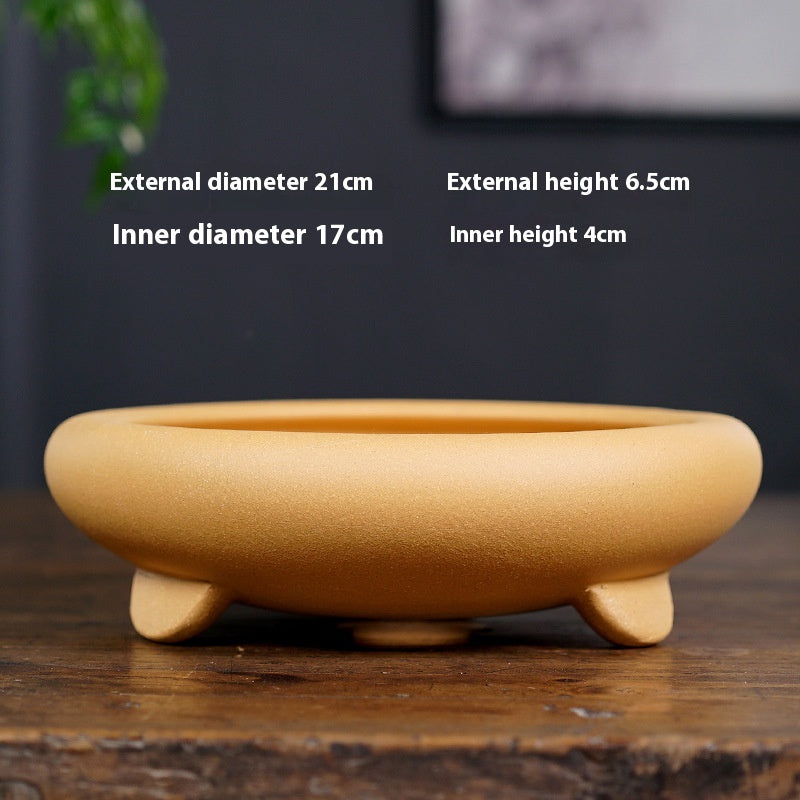 Breathable Ceramic Flower Pot for Home Garden Office Balcony - Multiple Colors