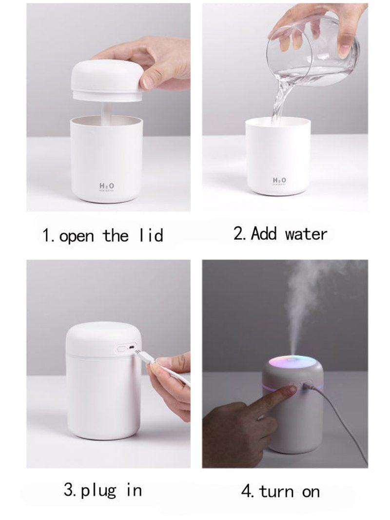 Ultrasonic Aromatherapy Essential Oil Diffuser - 300ml Night Light Humidifier