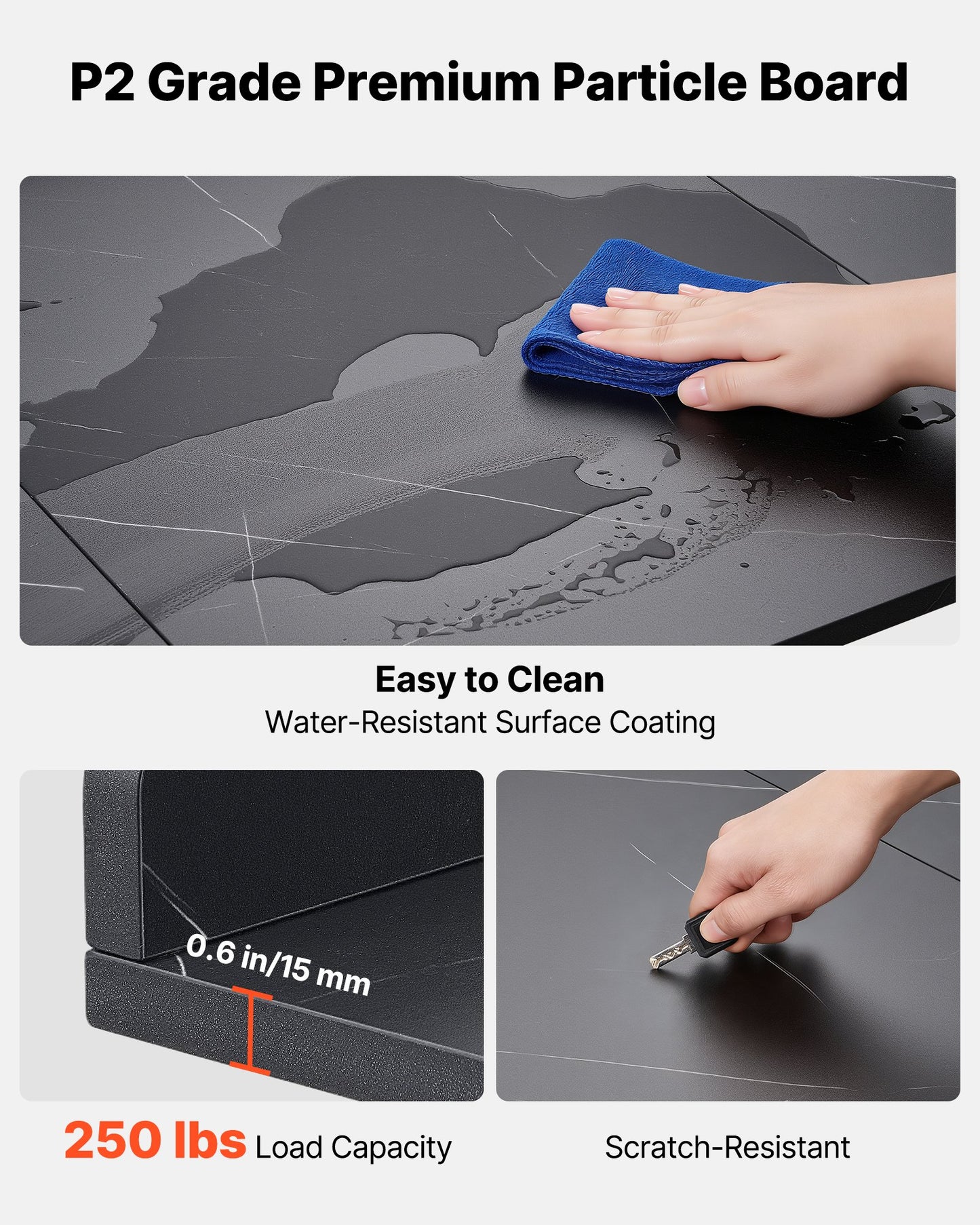 Marble Countertop for Washer and Dryer - 54 x 27.5 Inch Laundry Surface with Edges & Hooks, Water-Resistant Laundry Topper for Laundry Room Organization