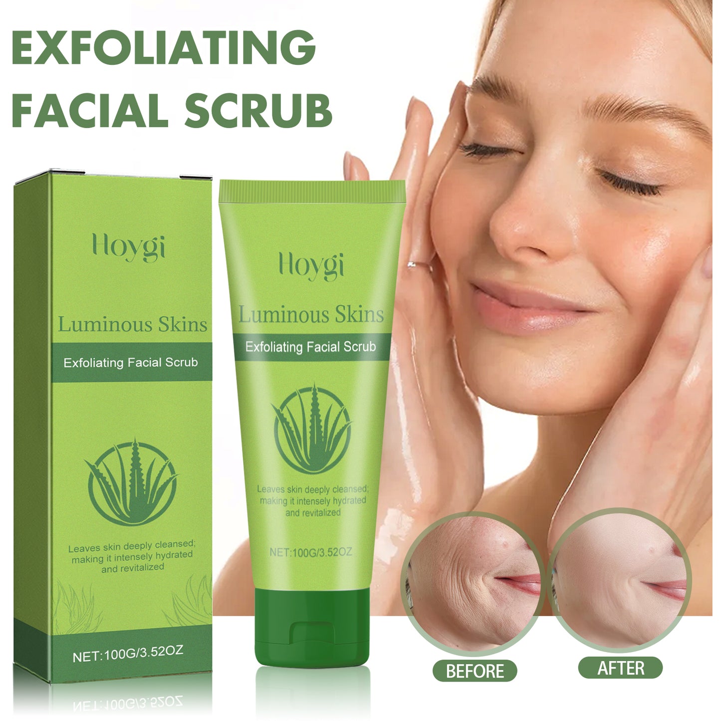 Exfoliating Facial Scrub - Deep Cleaning & Firming Skin Care Cream