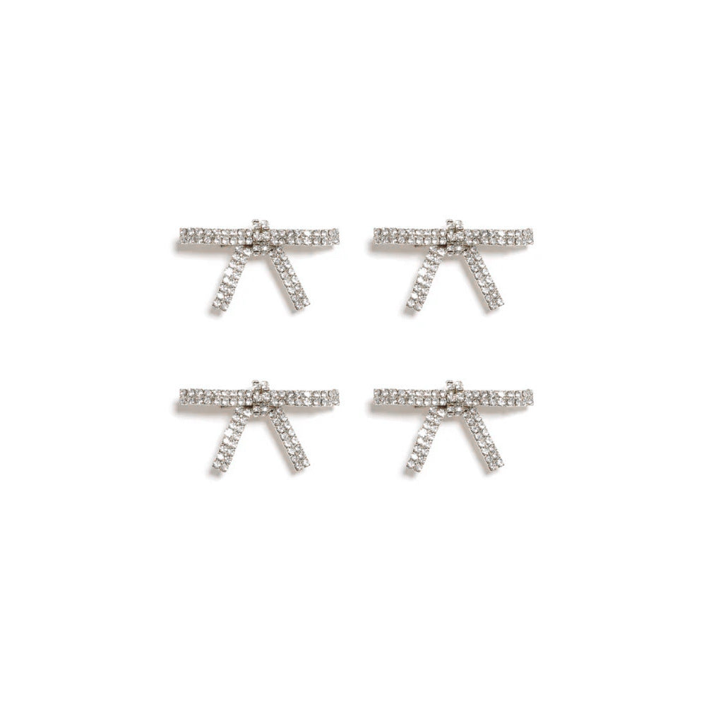 Rhinestone Bow Hair Barrettes for Women