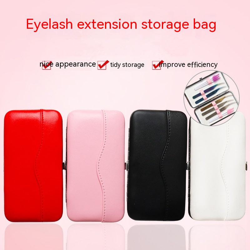 Eyelash Tweezers Storage Bag for False Eyelashes - Black, White, Pink, Red