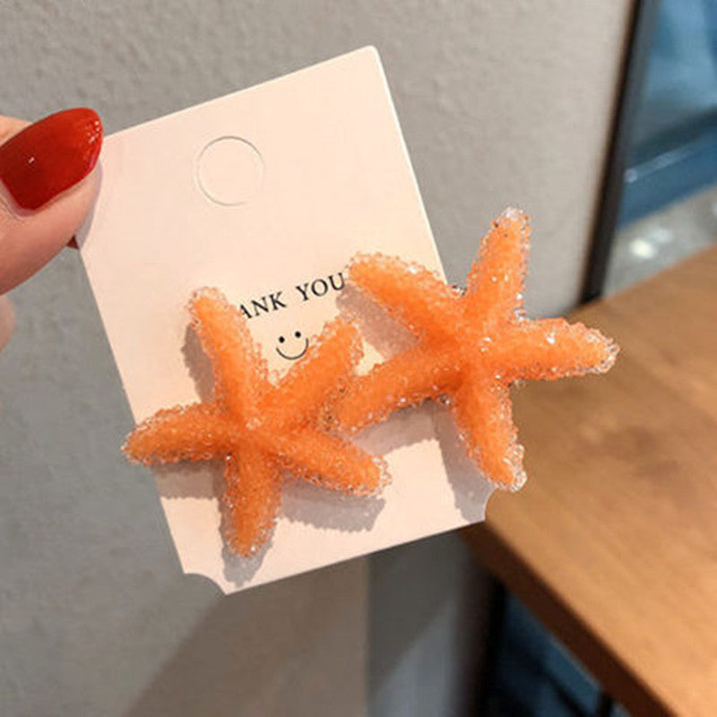 Crystal Starfish Hairpin - Korean Style Side Clip for Hair Accessories