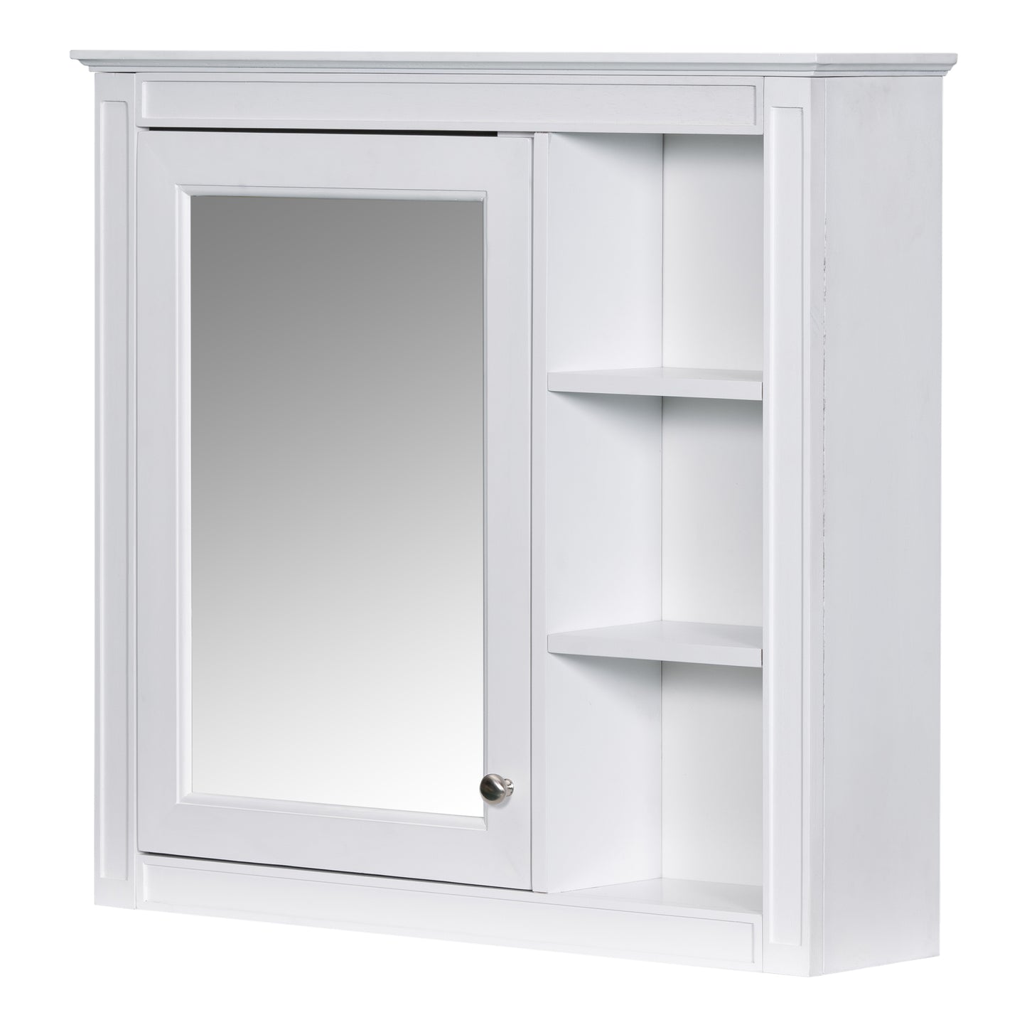 30'' Modern Bathroom Vanity with Sink & Mirror Cabinet - White