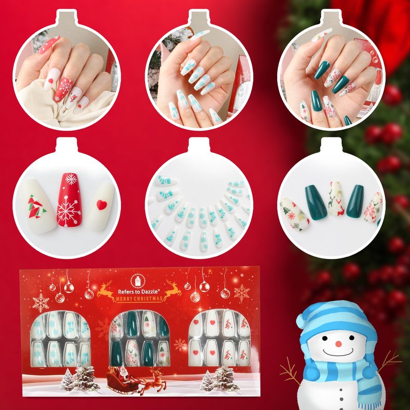 Christmas Nail Art Sticker Set - 72 Pieces