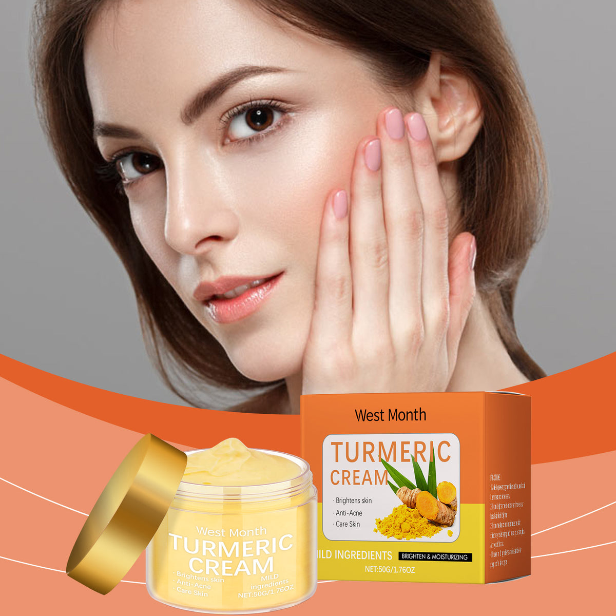 Turmeric Moisturizing Body Cream - Brightens Skin & Fights Acne 50g