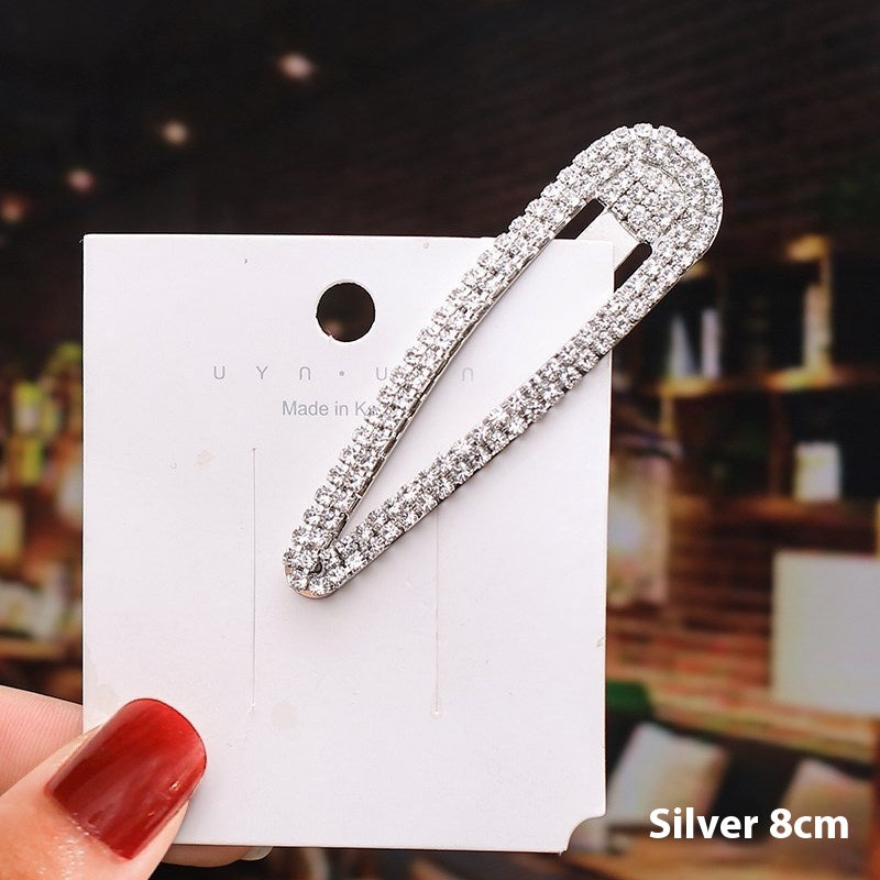 Versatile Rhinestone Hair Clips for Women - Side Bang Style, Multiple Colors