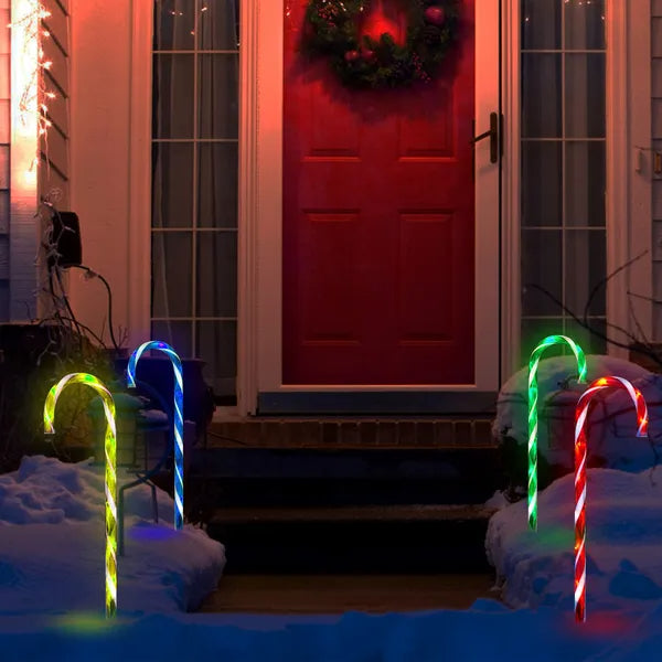 Solar Candy Cane Light - IP55 Waterproof, 8 Lighting Modes