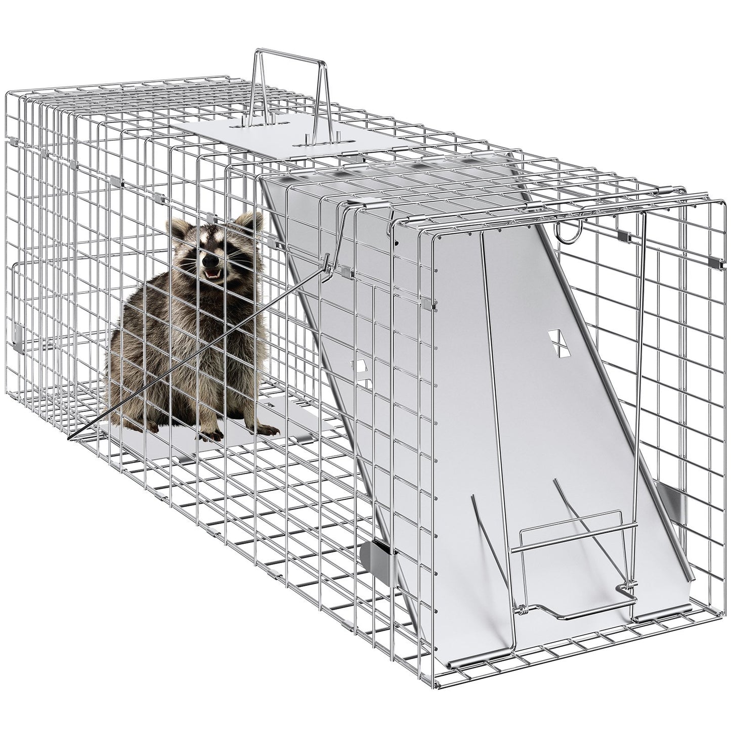 Humane Animal Cage Trap 31x10x12 Inches for Cats Raccoons Rabbits Squirrels