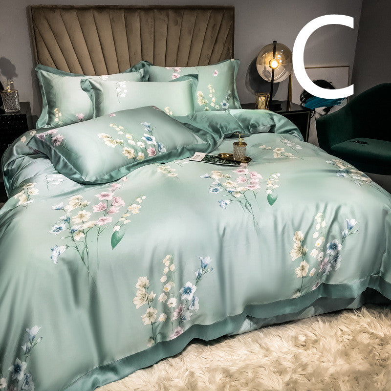 Tencel Summer Quilt Set - Breathable Air-Conditioning Bedding 4-Piece