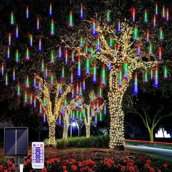 LED Meteor Shower Lights - Waterproof Outdoor Christmas & Halloween Decorations