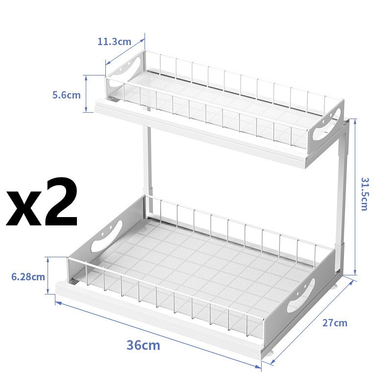 Pull-Out Spice Rack Storage Shelf for Kitchen Cabinets, Modern Minimalist Design