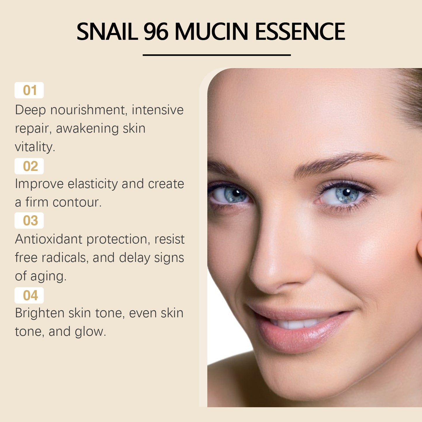 Snail Mucin Brightening Facial Essence - 100ml Hydrating & Firming Serum