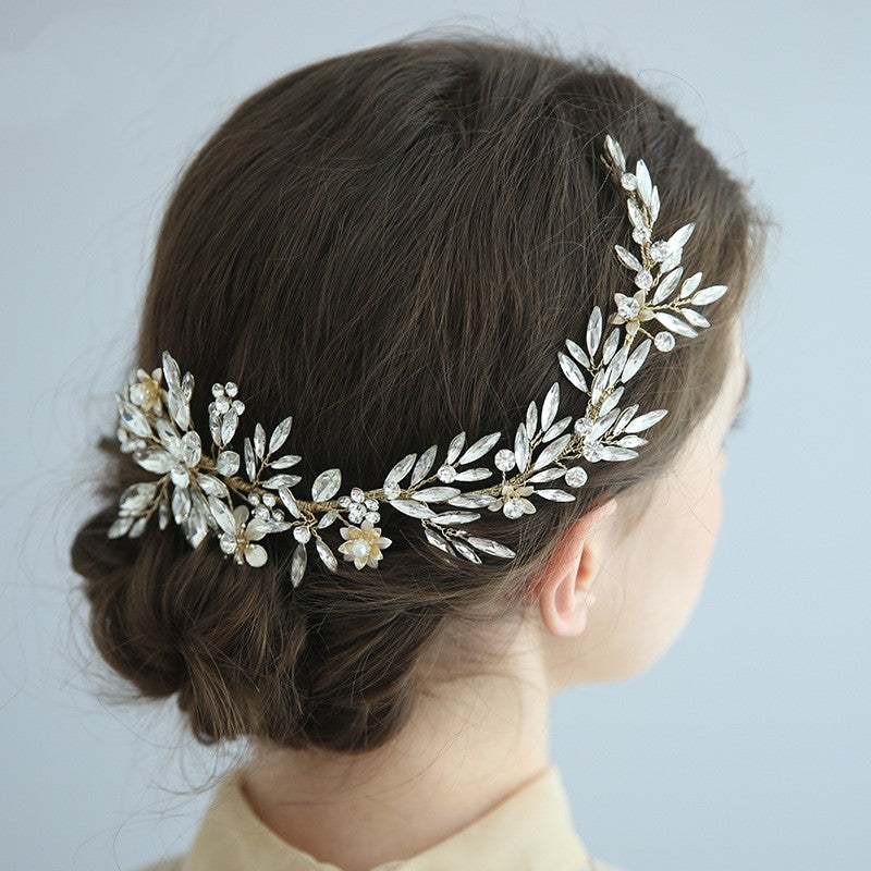 Rhinestone Hair Clip - Light Gold
