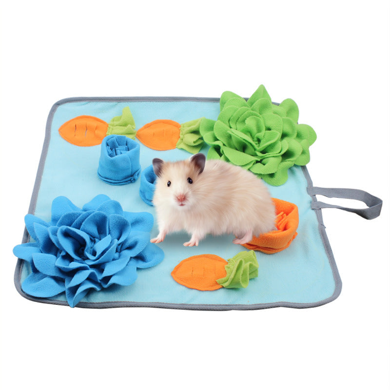 Candy Color Sniffing Training Mat - Blue Fleece Pet Training Aid