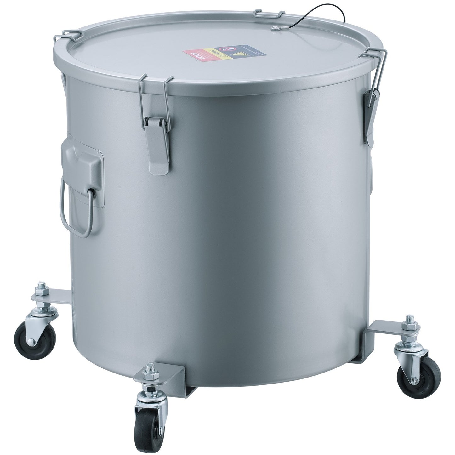 10-Gallon Fryer Grease Bucket with Lid & Filter Bag - Gray