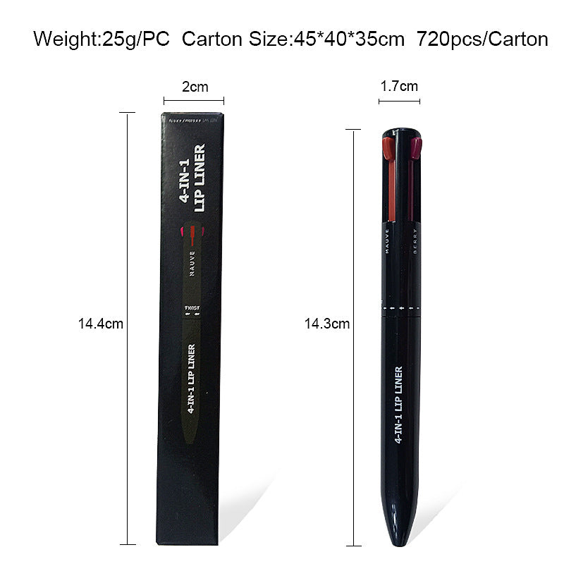 4-in-1 Multifunctional Makeup Pen - Eyeliner, Lip Liner, Eyebrow & Highlighter