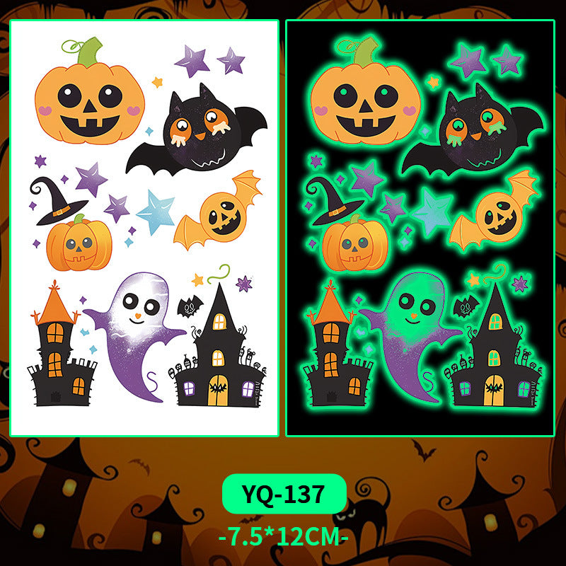 Glow-in-the-Dark Colorful Tattoo Stickers for Halloween & Parties