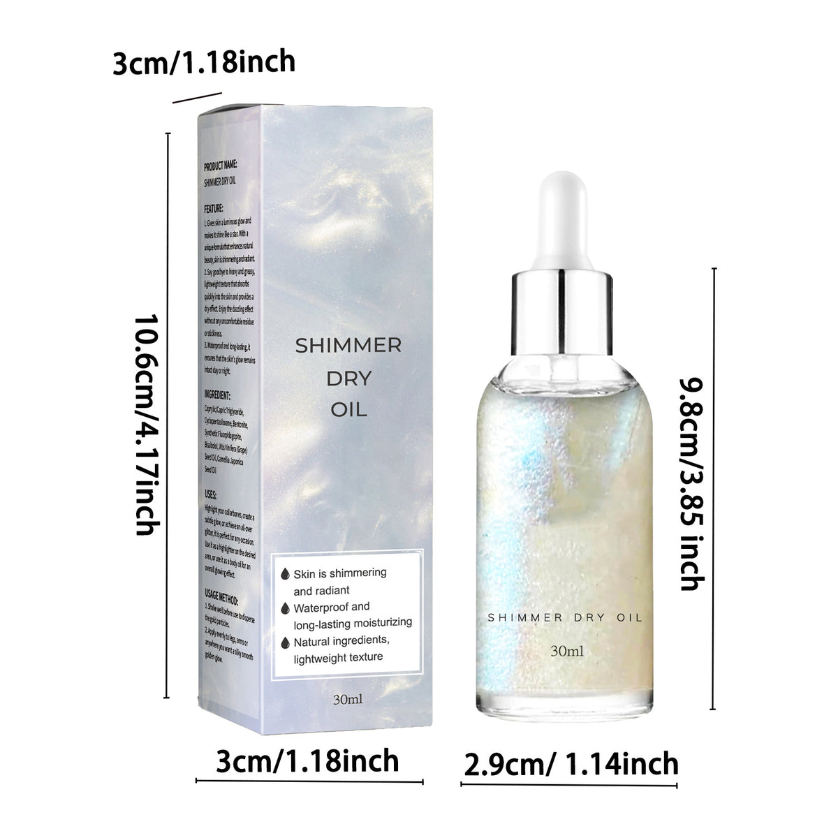 Facial Body Highlight Oil 30ml – Shimmering Skin Oil for Face & Body